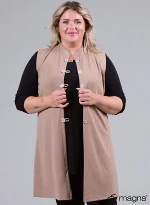 Magna Button Gilet Sand