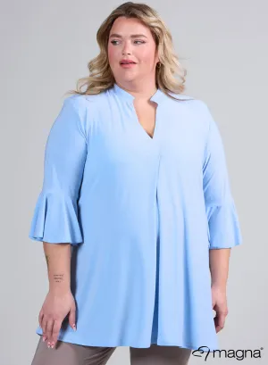 Magna Flared Sleeves Relaxed Tunic Sky Blue