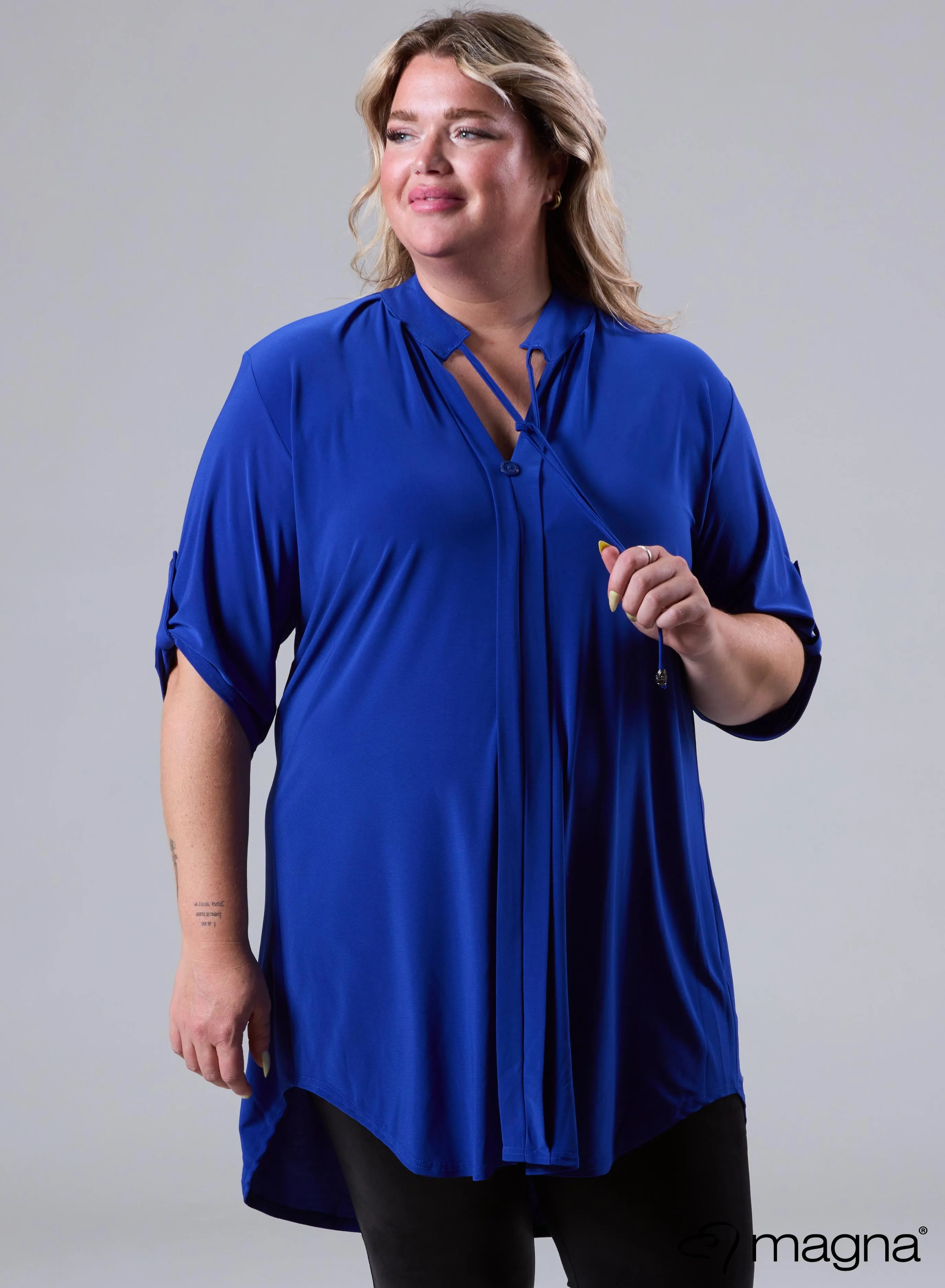 Magna Flowy String Tunic Royal Blue