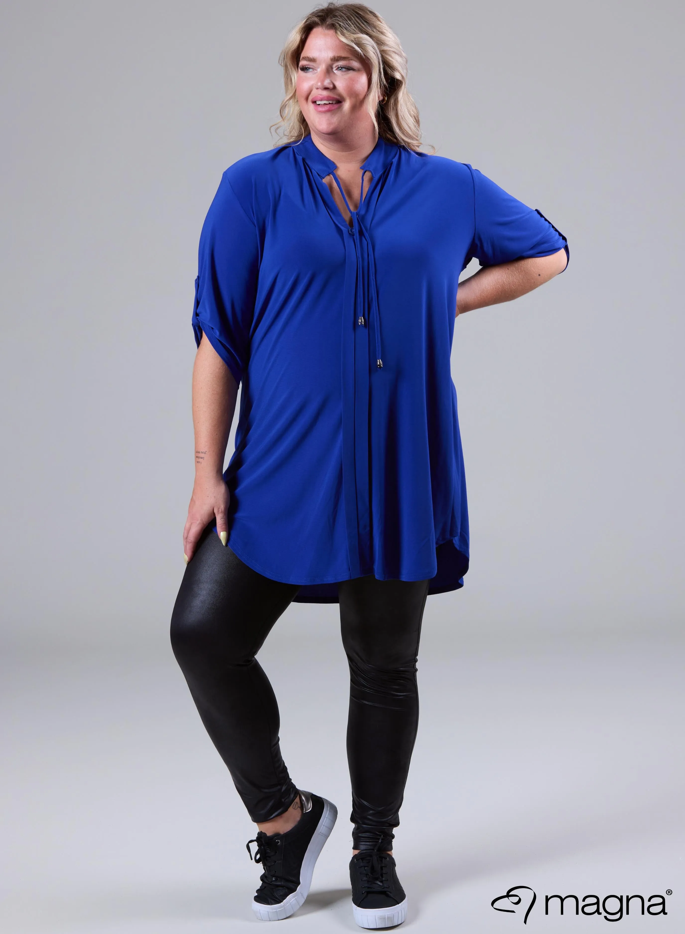 Magna Flowy String Tunic Royal Blue
