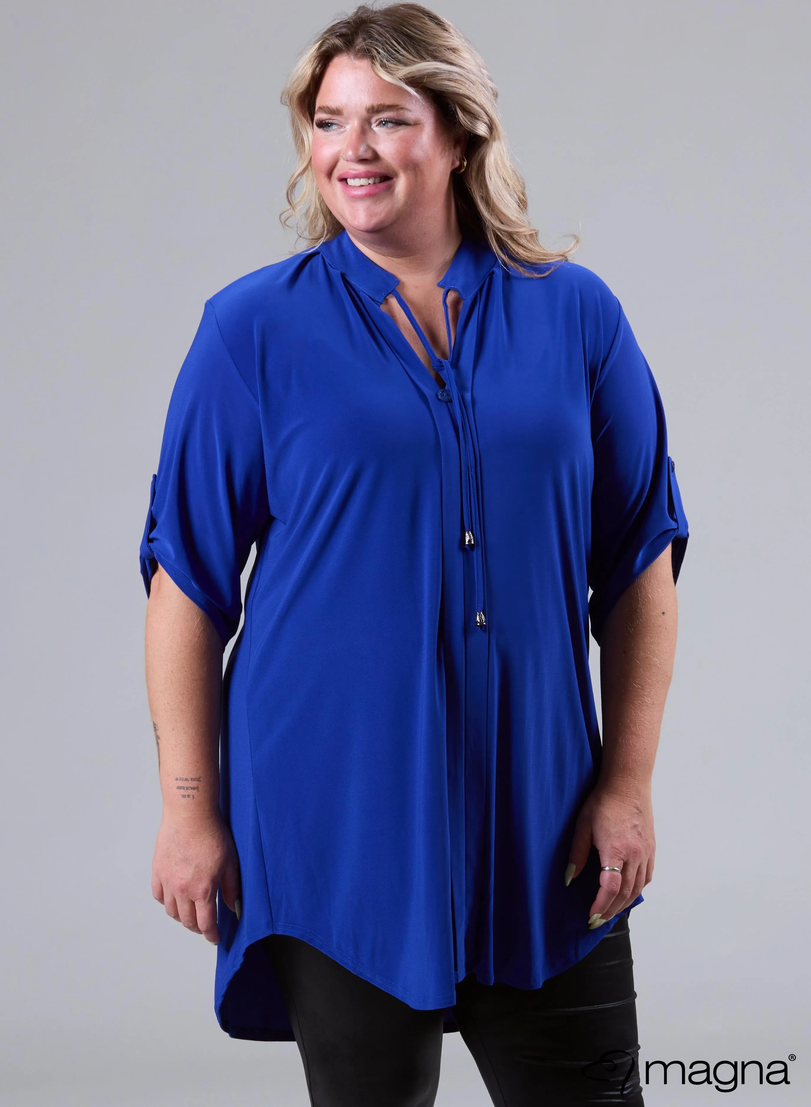 Magna Flowy String Tunic Royal Blue