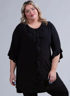 Magna Frill Tunic Solid Black