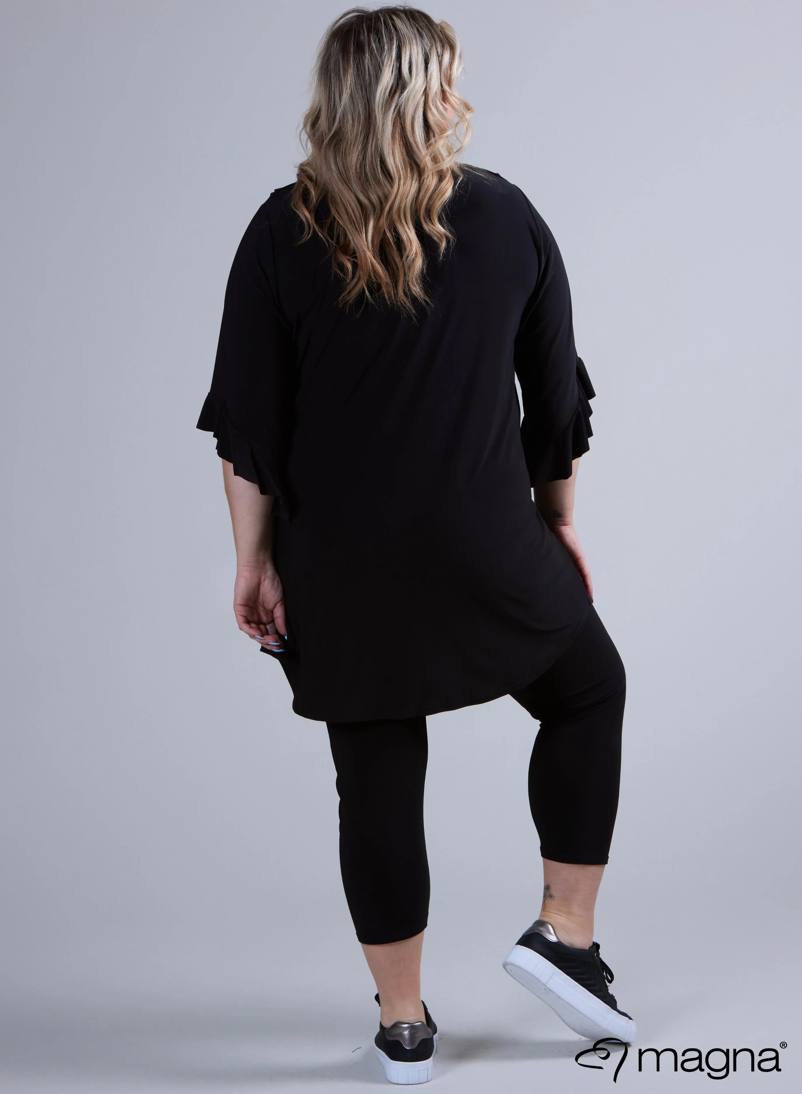 Magna Frill Tunic Solid Black