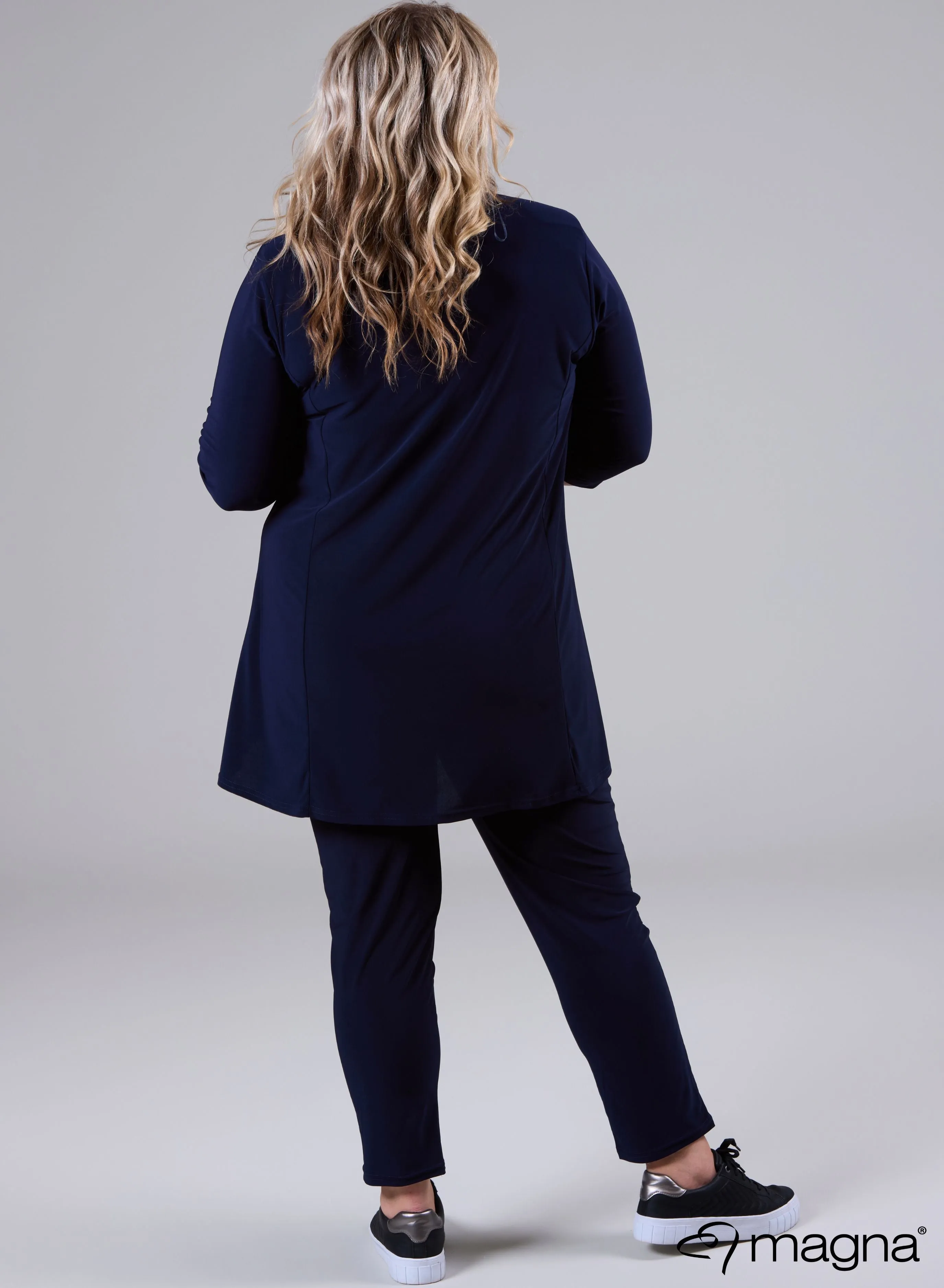 Magna Open Blazer With Button Details Navy
