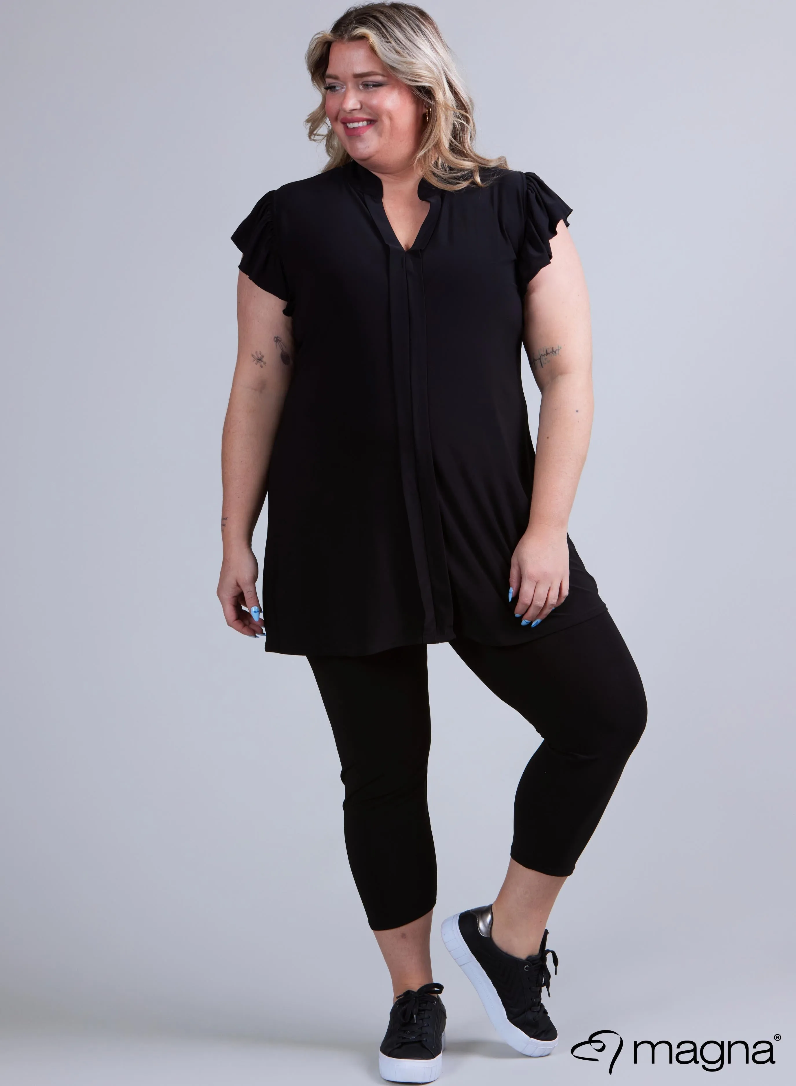 Magna Sleeveless Frill Tunic Black