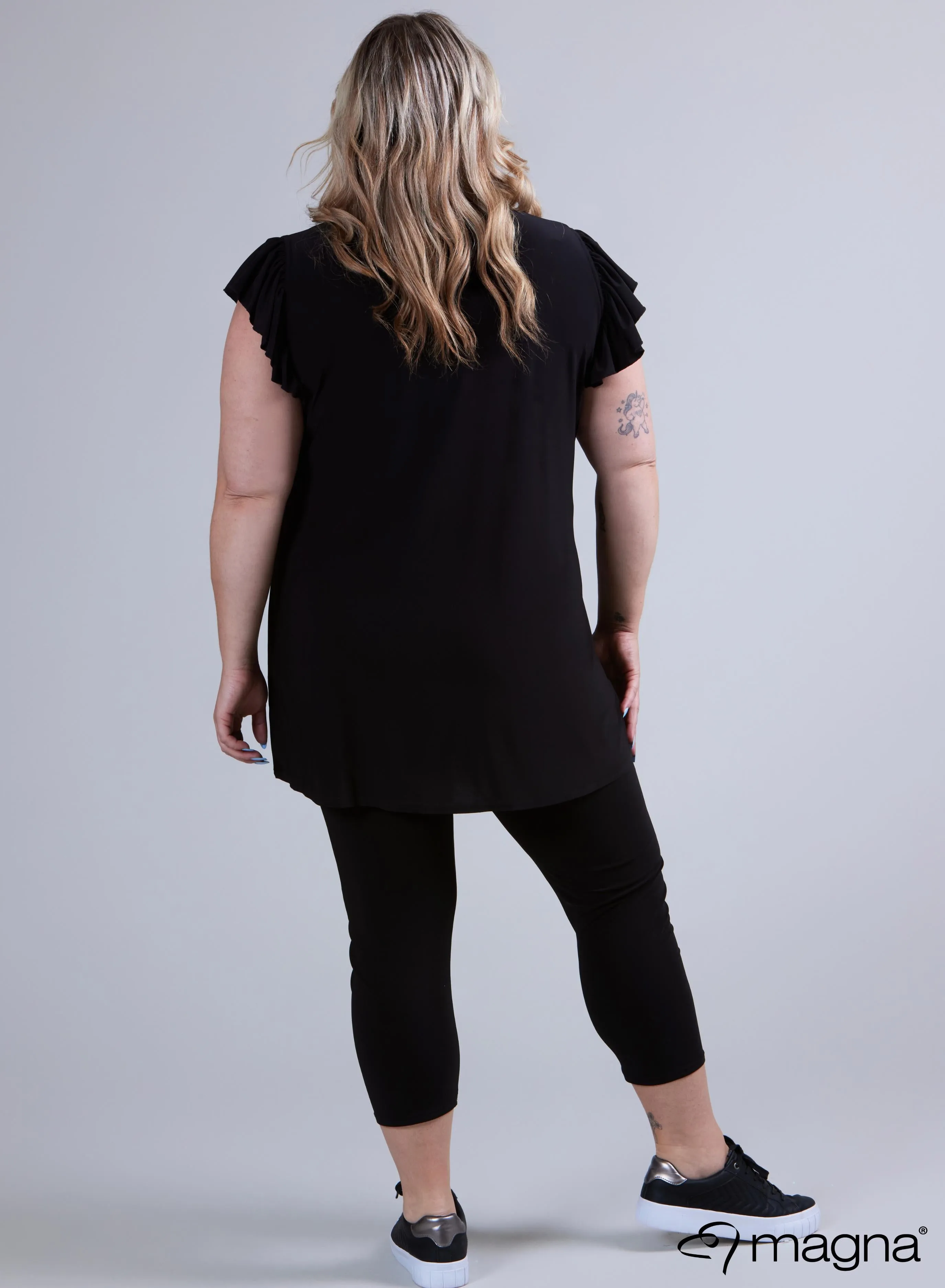 Magna Sleeveless Frill Tunic Black