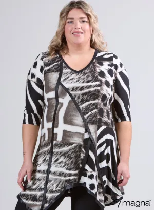 Magna Triangle Tunic Animal Design Sand