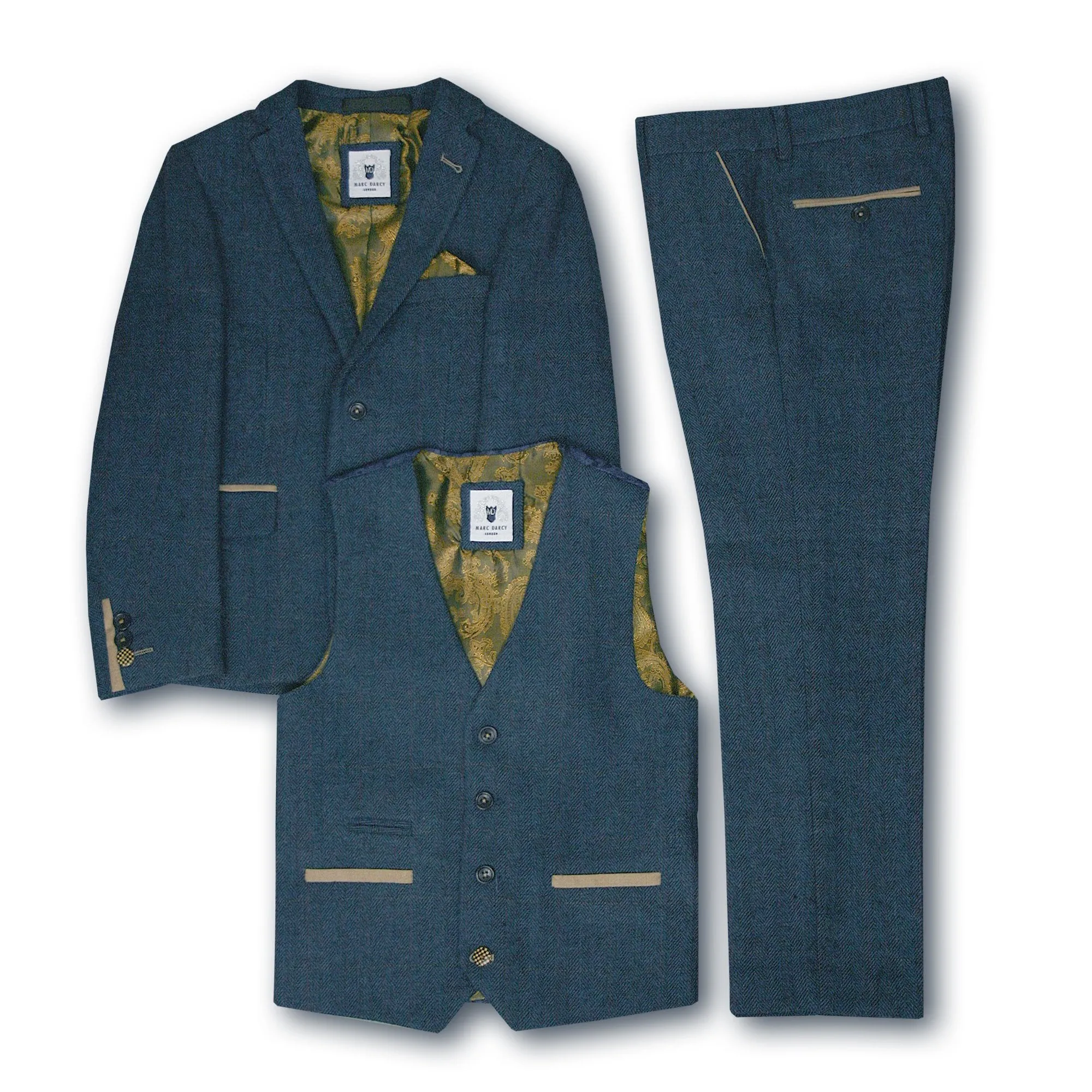 Marc Darcy Kids Dion 3-Piece Suit Blue (Age 1-8)
