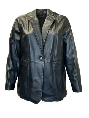 Marina Rinaldi Women's Black Elettra Sheepskin Blazer NWT