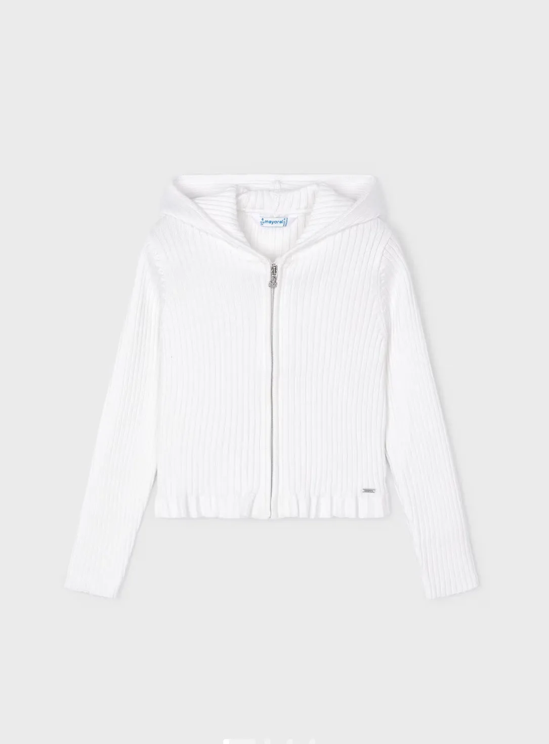 Mayoral Girls Ribbed Zip Up Sweater Size 3 to 9y