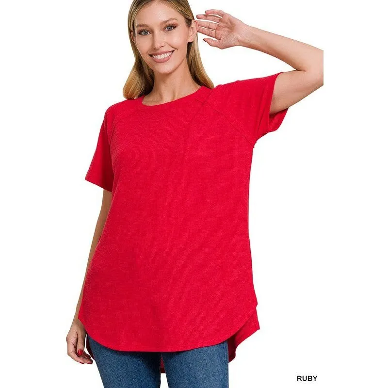 MELAGE BABY WAFFLE SHORT SLEEVE TOP