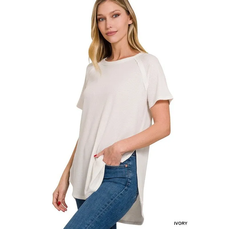 MELAGE BABY WAFFLE SHORT SLEEVE TOP