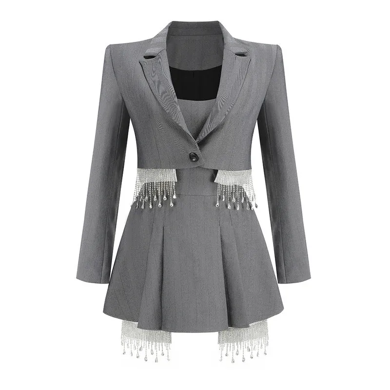 MEREDITH CROPPED BLAZER AND DRESS SET