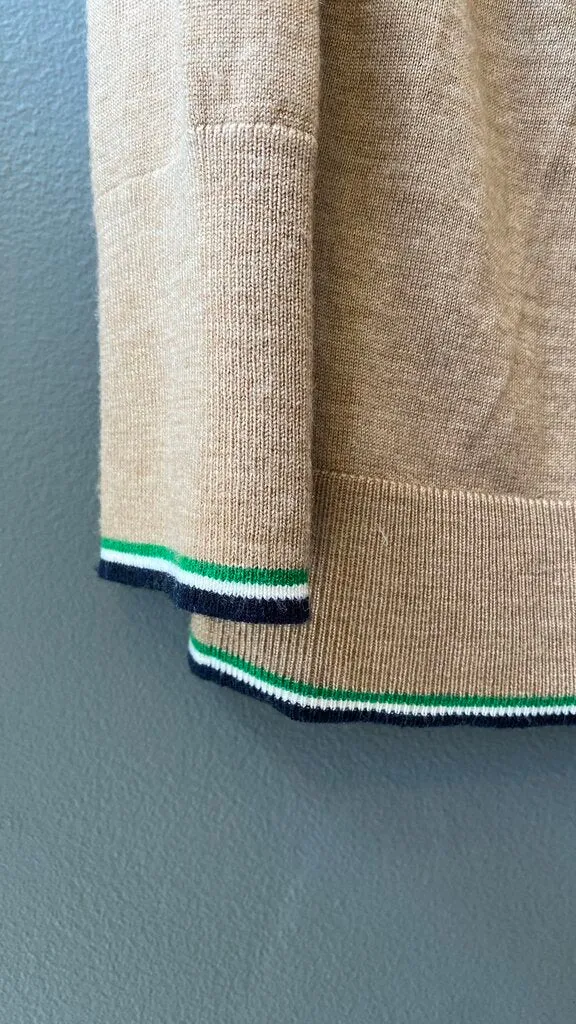 Merino Green Trim Crewneck Sweater