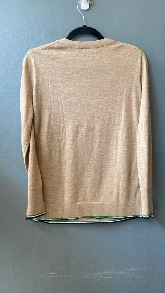 Merino Green Trim Crewneck Sweater