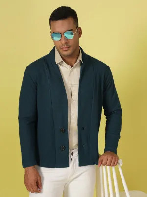 Modern Shawl Collar Waffle Shrug