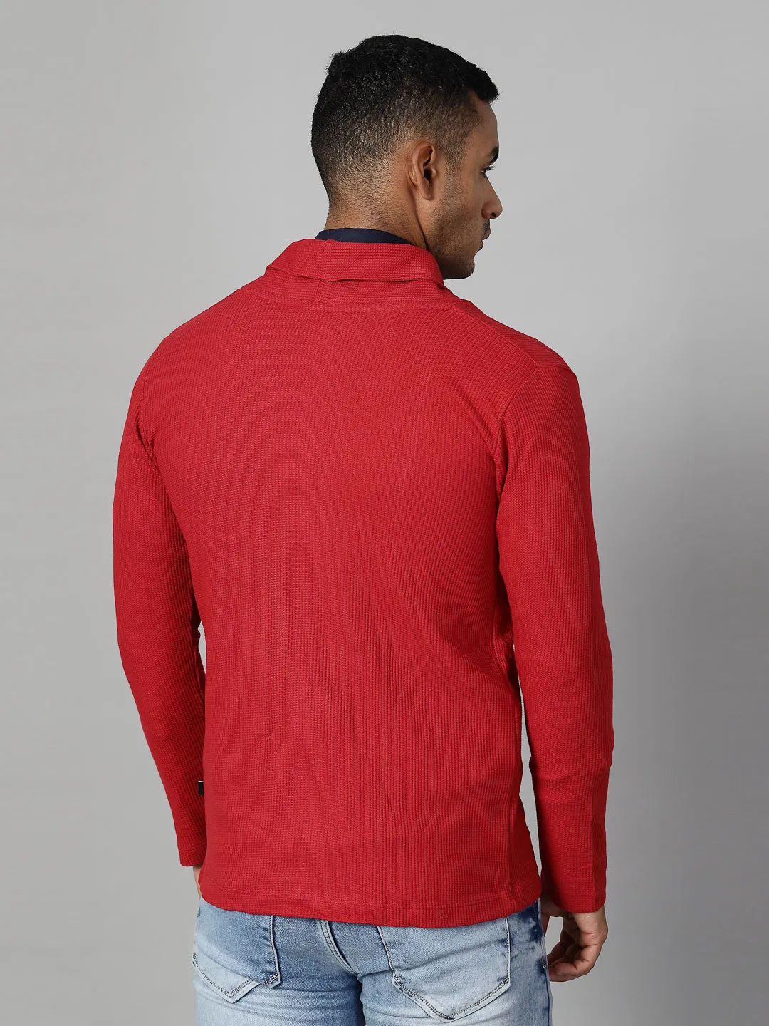 Modern Shawl Collar Waffle Shrug