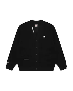 Moonface logo button down cardigan