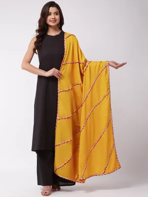 Mustard Dupatta With Gota Work