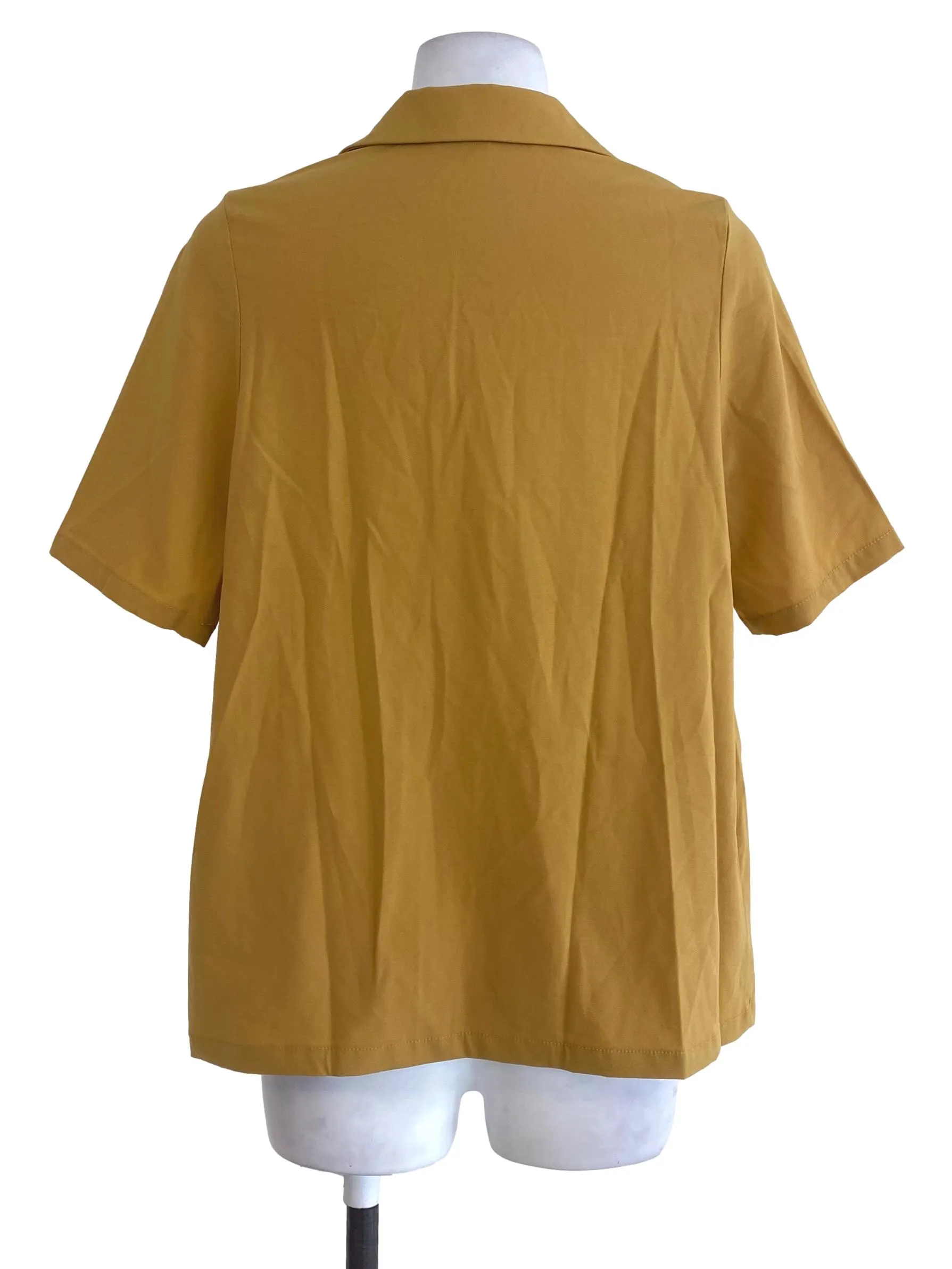 Mustard Plain Short Sleeve Blazer