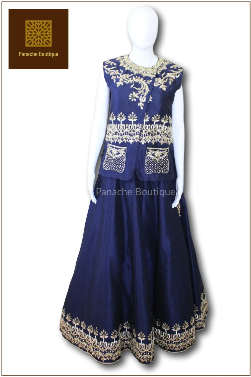 Navy Blue Colour Wedding Lehenga