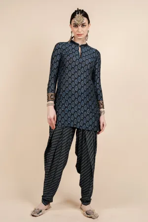 Navy Blue Short Tunic Set
