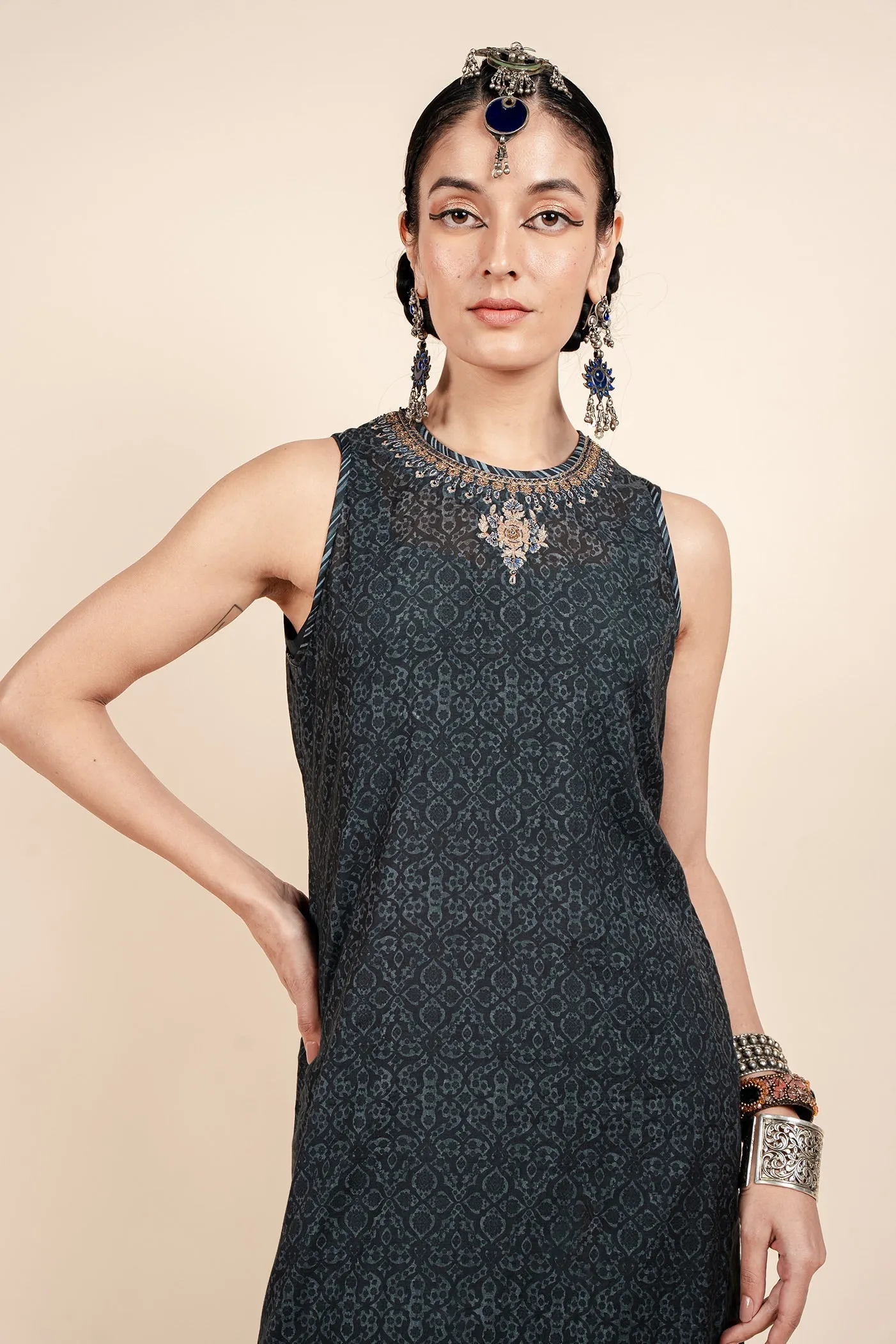 Navy Blue Tunic Set