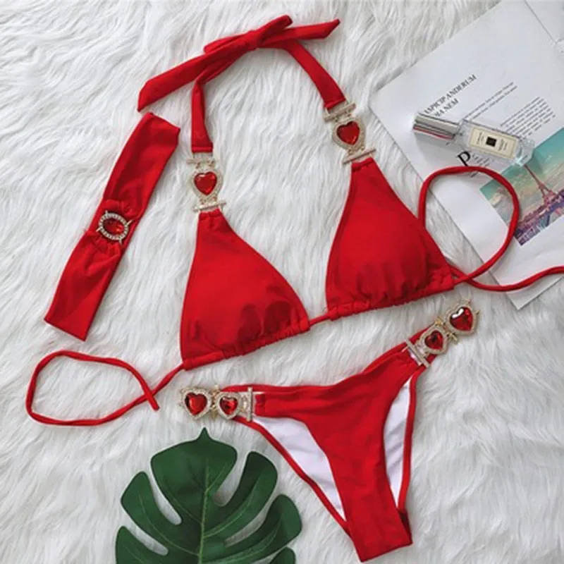 New Jeweled Rhinestone Bling Diamond Bikini