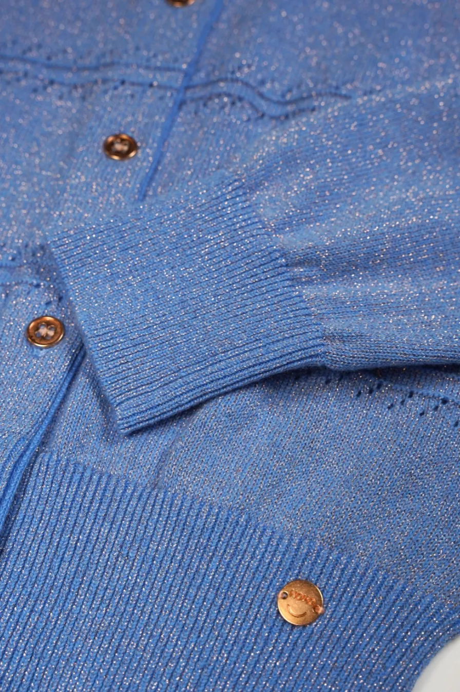 Nono Alia Lurex Cardigan Provence Blue