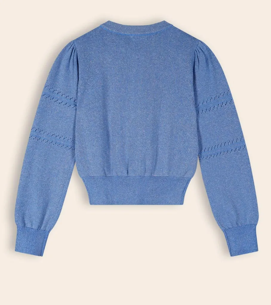Nono Alia Lurex Cardigan Provence Blue
