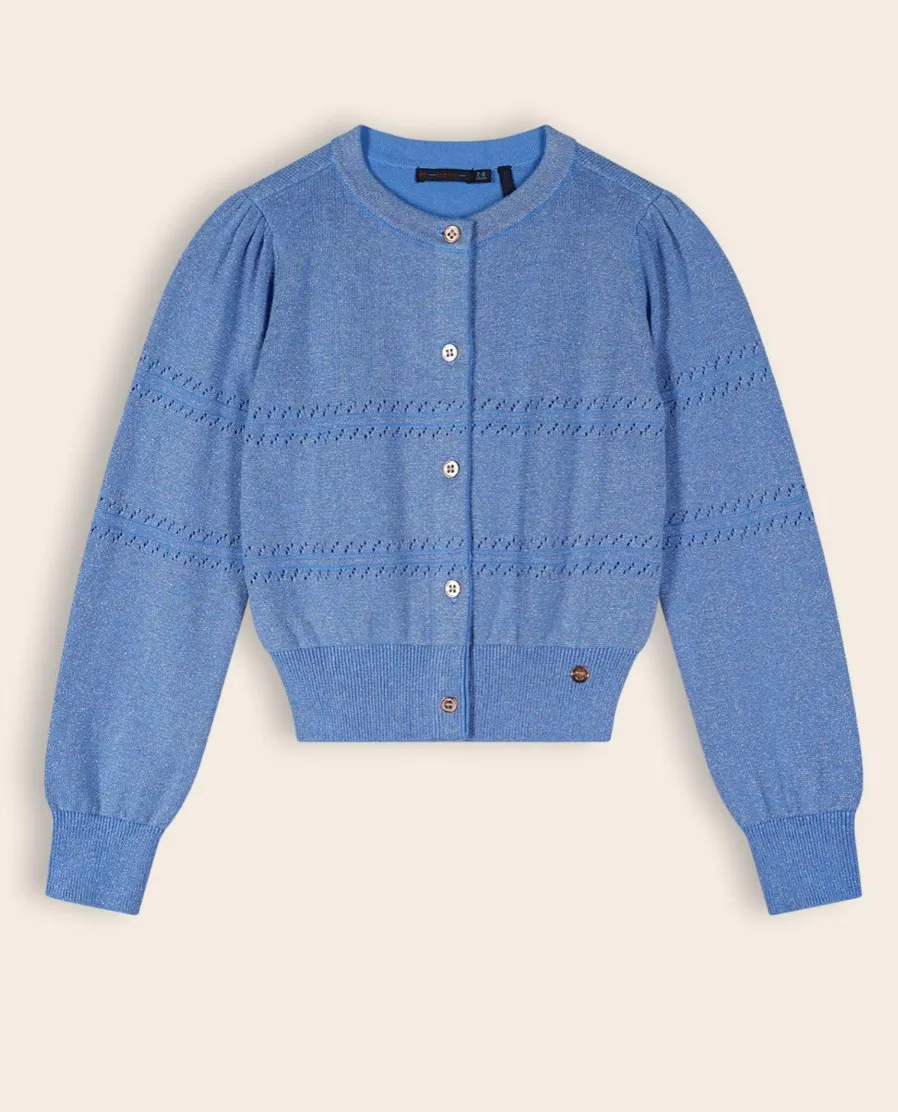 Nono Alia Lurex Cardigan Provence Blue