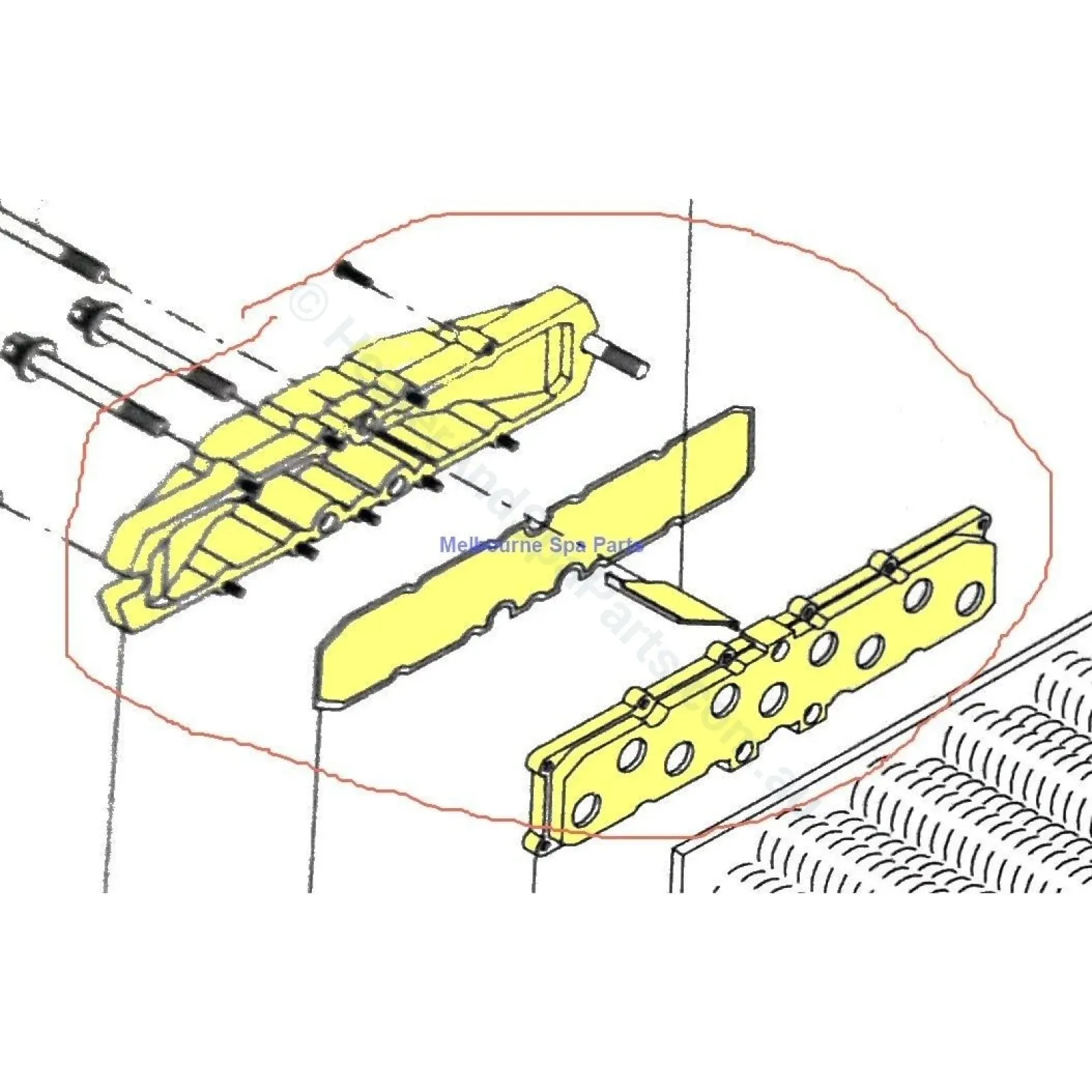OBSOLETE -  Return Manifold Header for Hurlcon Astralpool MX Gas Heaters - 71001 71028 - MX125 150 200 300 400