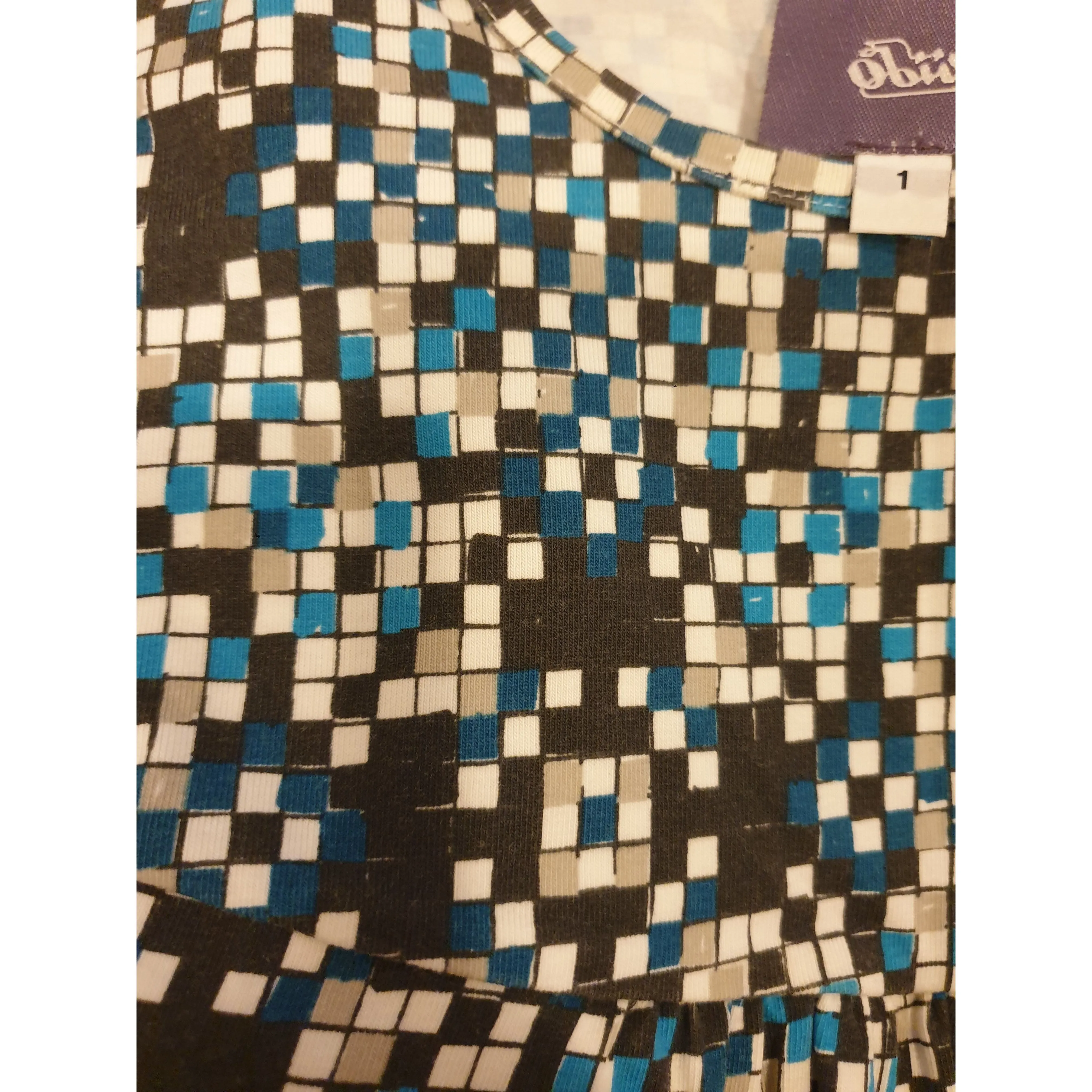 Obus preloved blue print top size 1 (best fits size 8)
