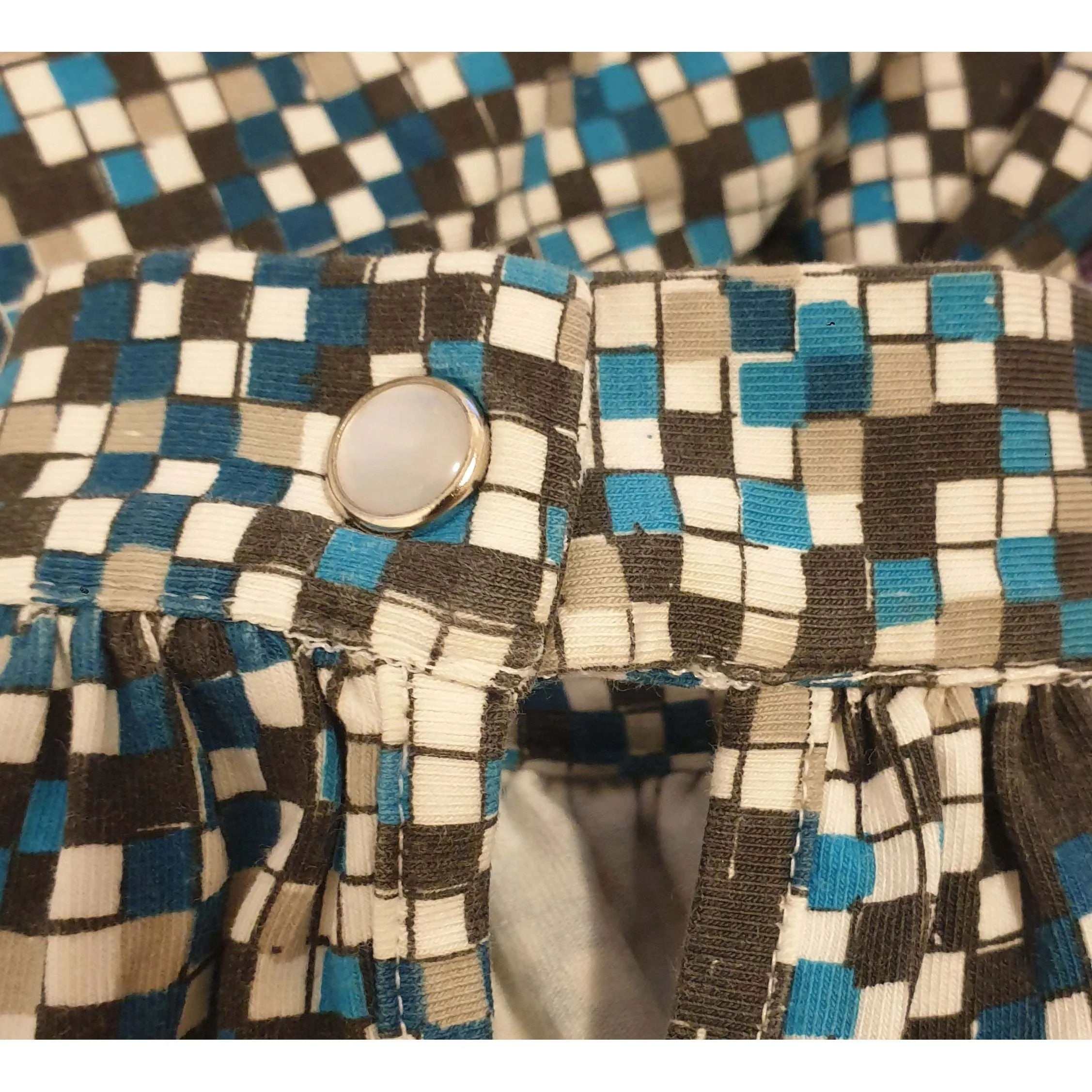 Obus preloved blue print top size 1 (best fits size 8)