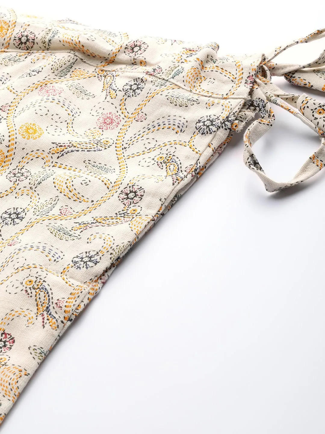 Off White Bird Kantha Print Palazzo