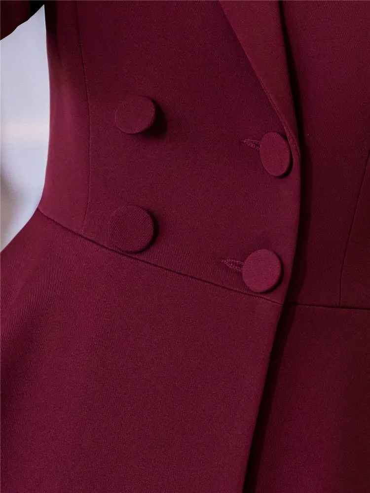 Office Attire Set: Skirt Suit with Thin Blazer & Half Sleeve Top for Women