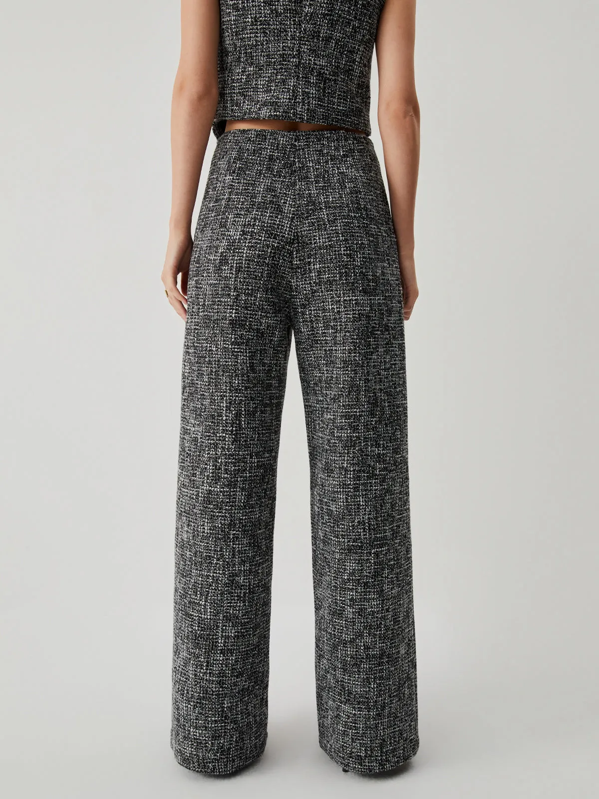 Old Money Tweed Rechte Broek met Zakken | Charlotte