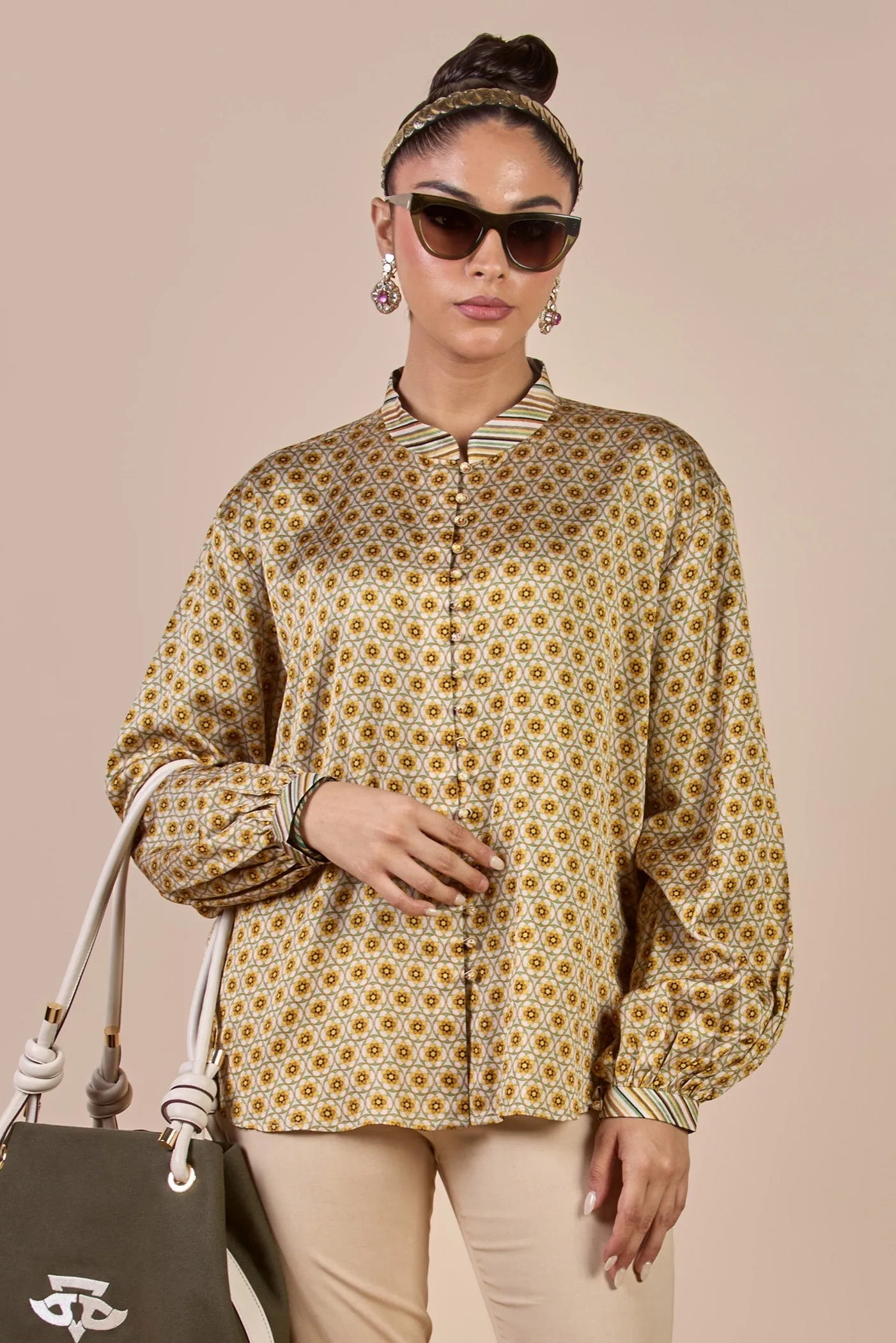 Olive Yellow - Ivory Short Top