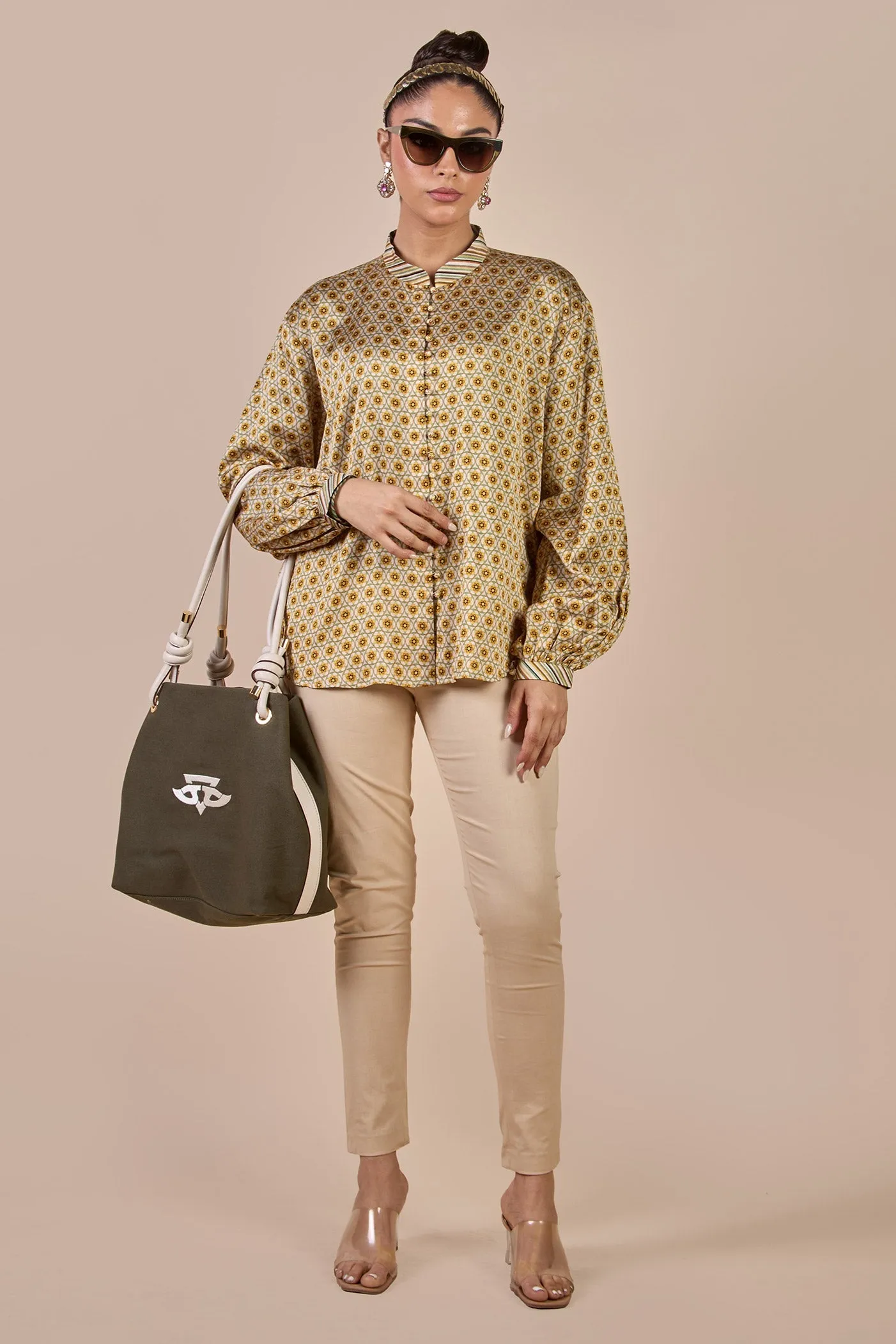 Olive Yellow - Ivory Short Top