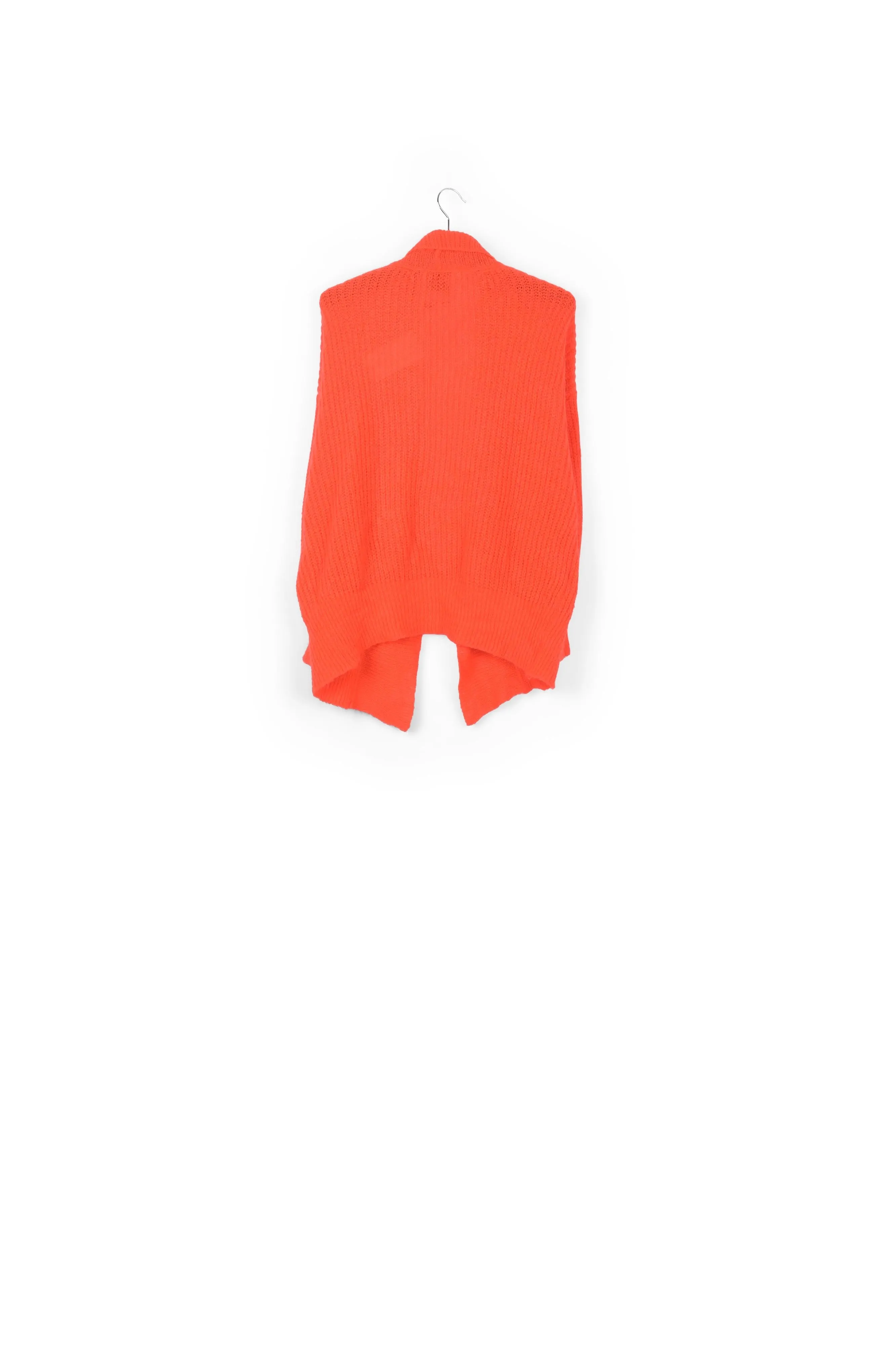 Orange shawl collar cardigan