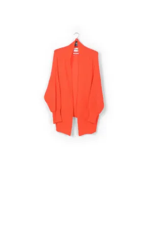 Orange shawl collar cardigan