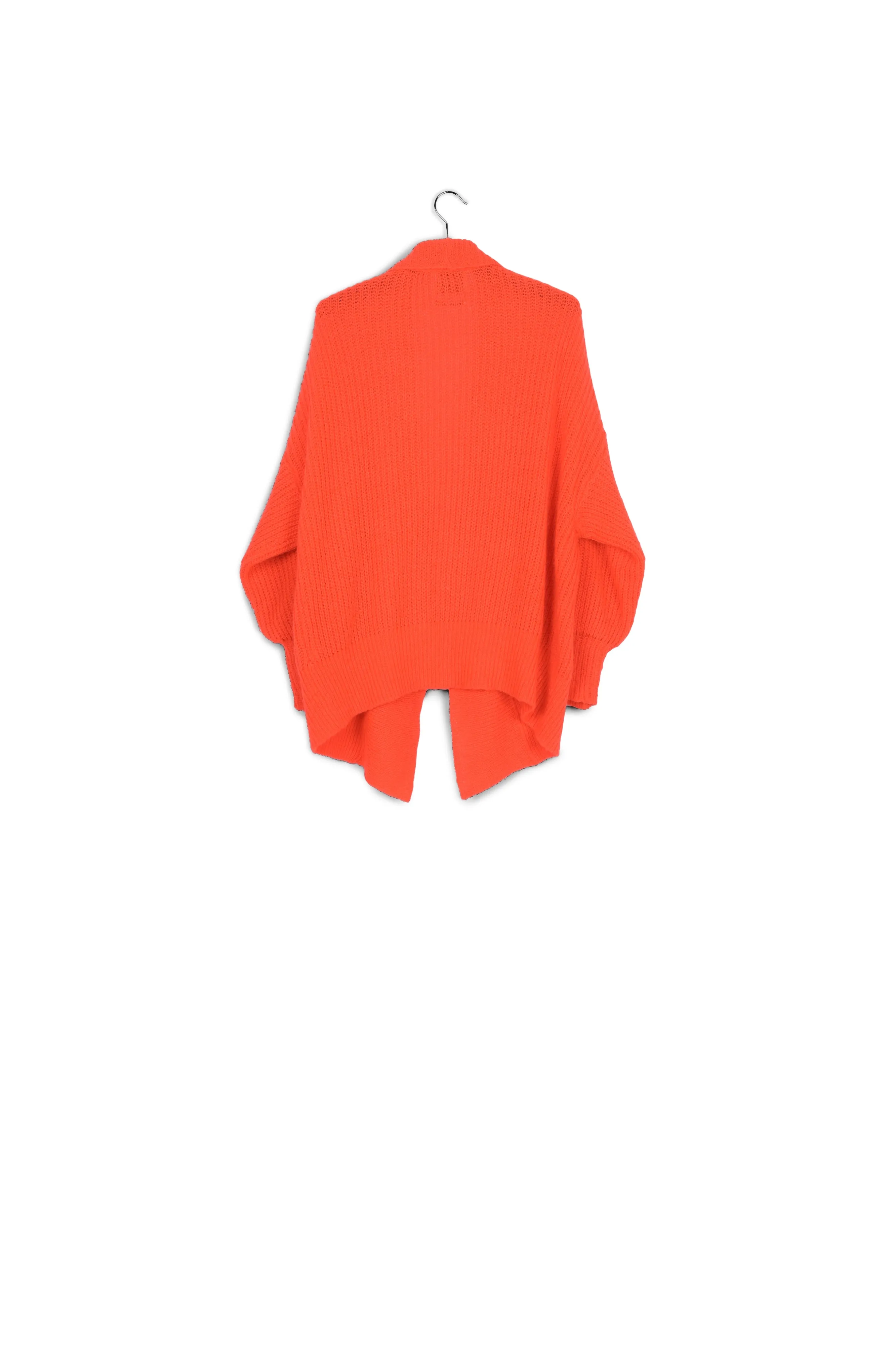 Orange shawl collar cardigan