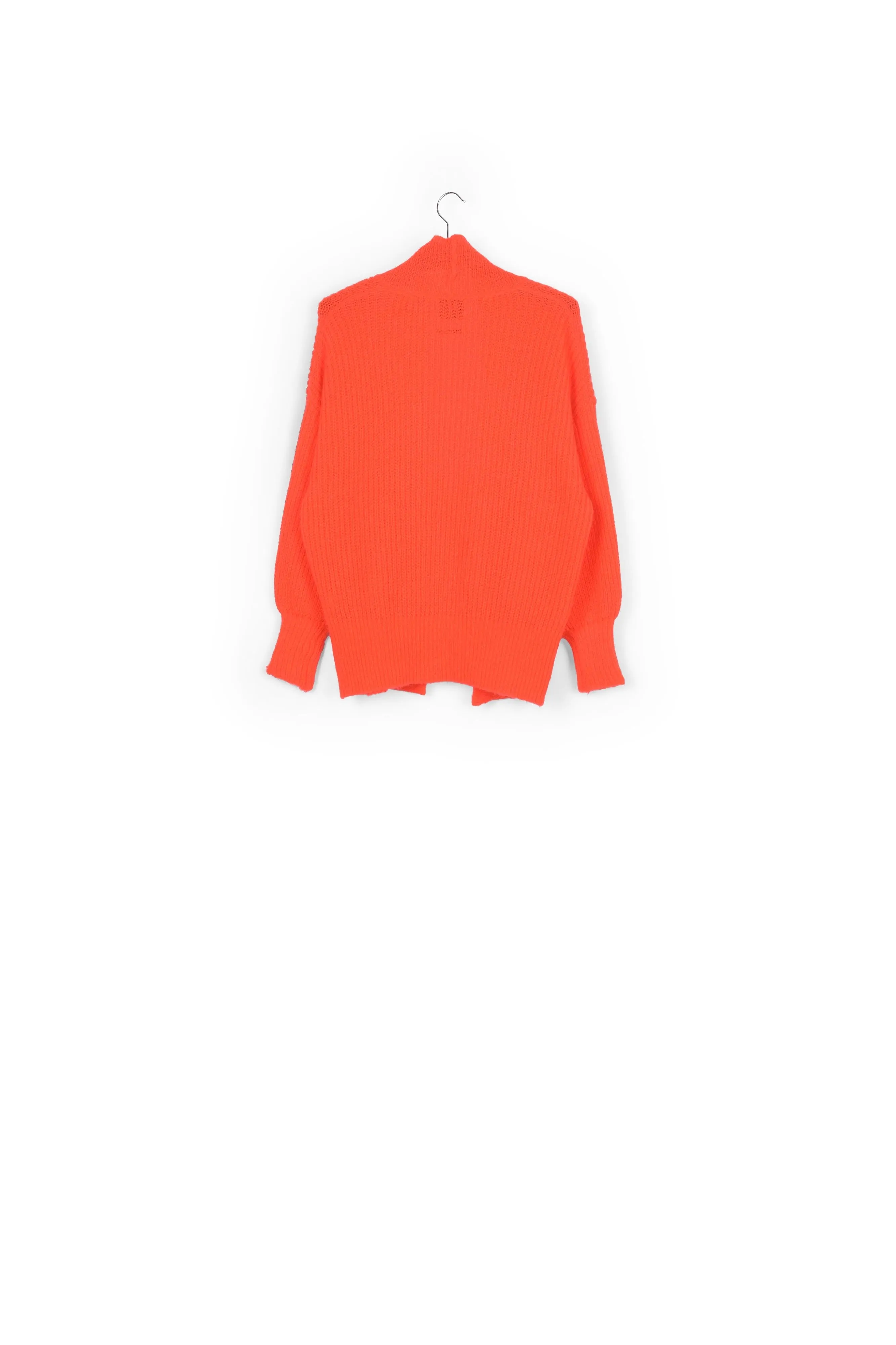 Orange shawl collar cardigan