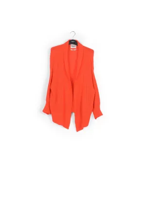 Orange shawl collar cardigan