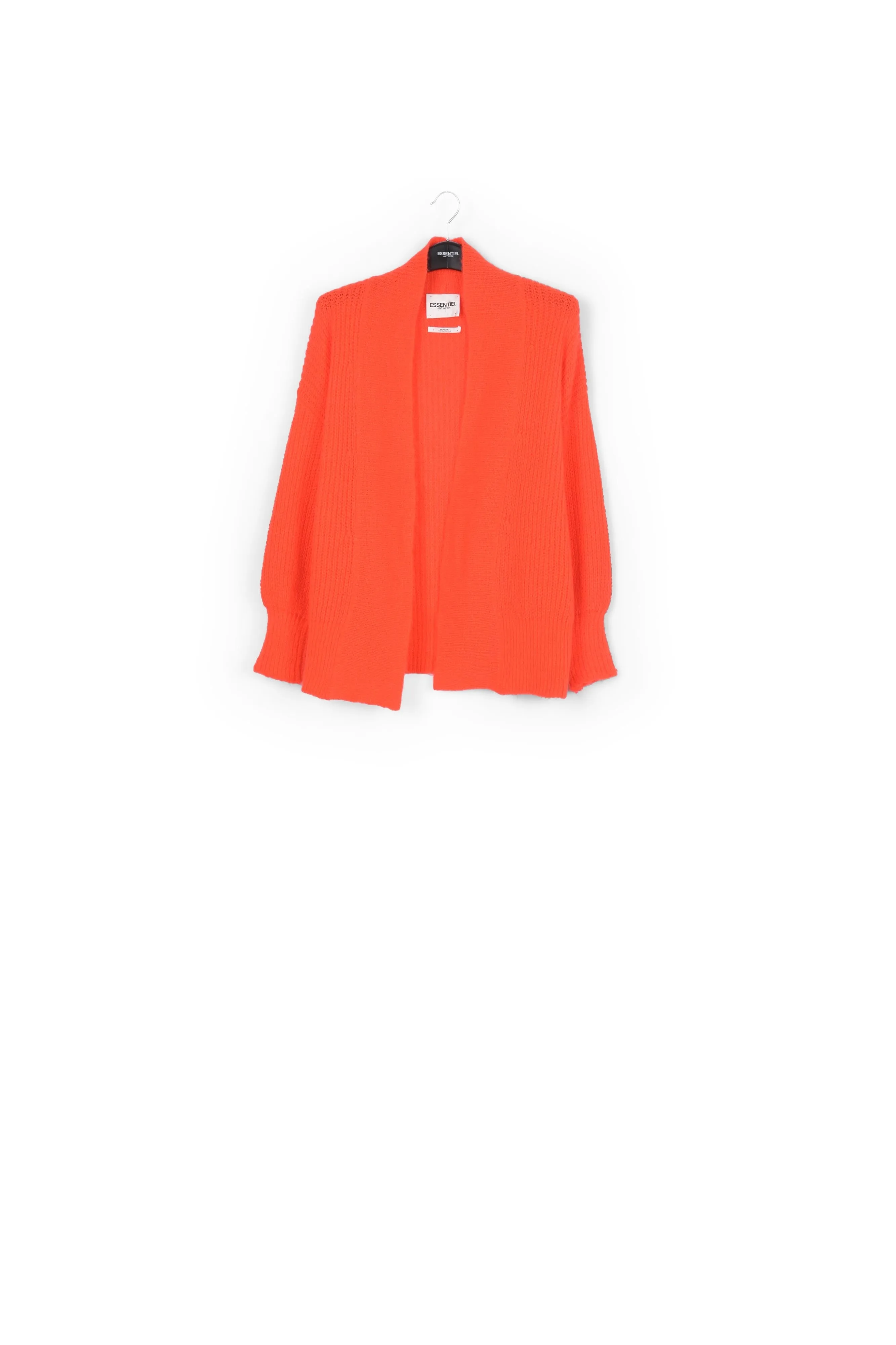 Orange shawl collar cardigan
