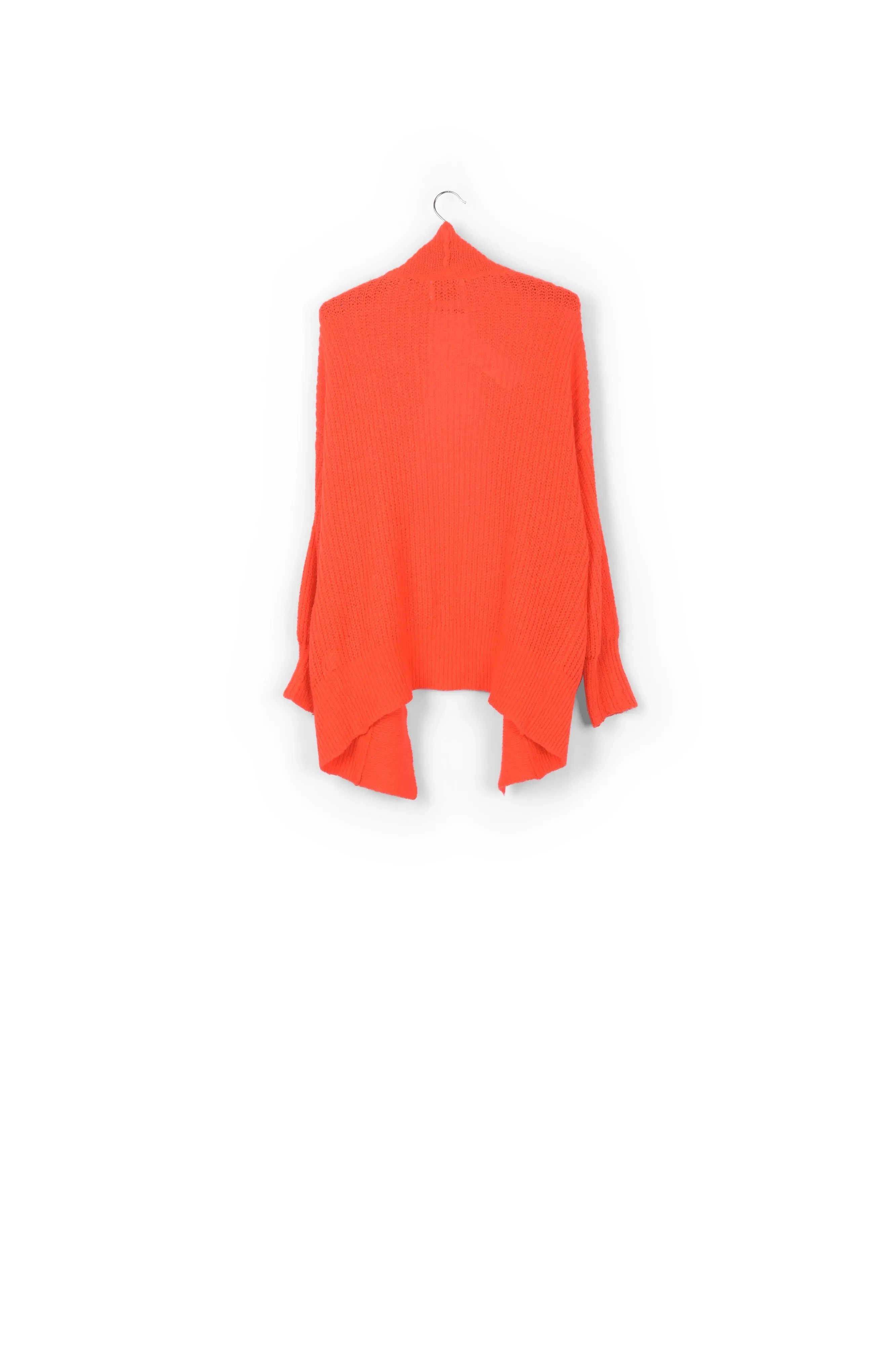 Orange shawl collar cardigan