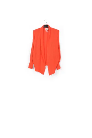 Orange shawl collar cardigan