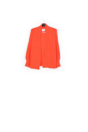 Orange shawl collar cardigan