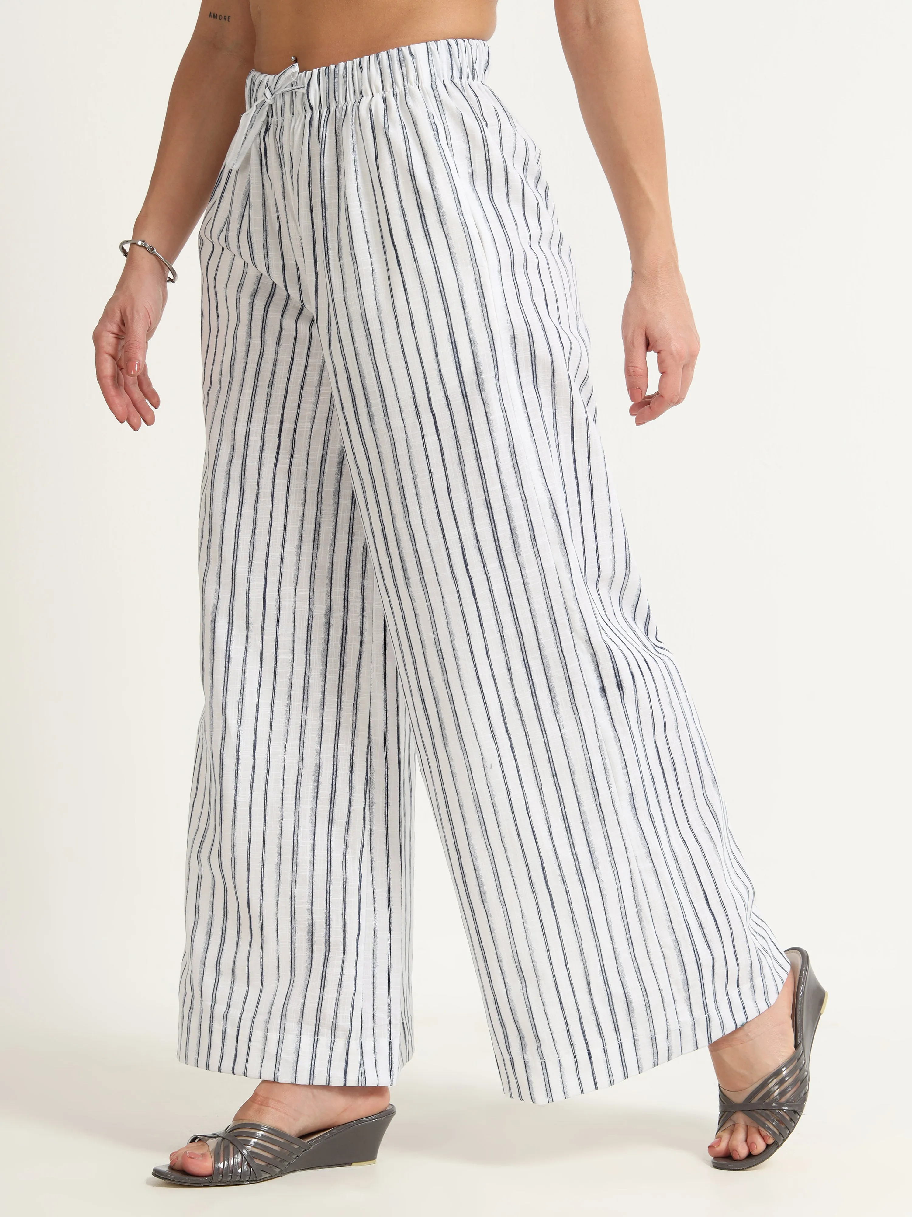 organic cotton flared trousers