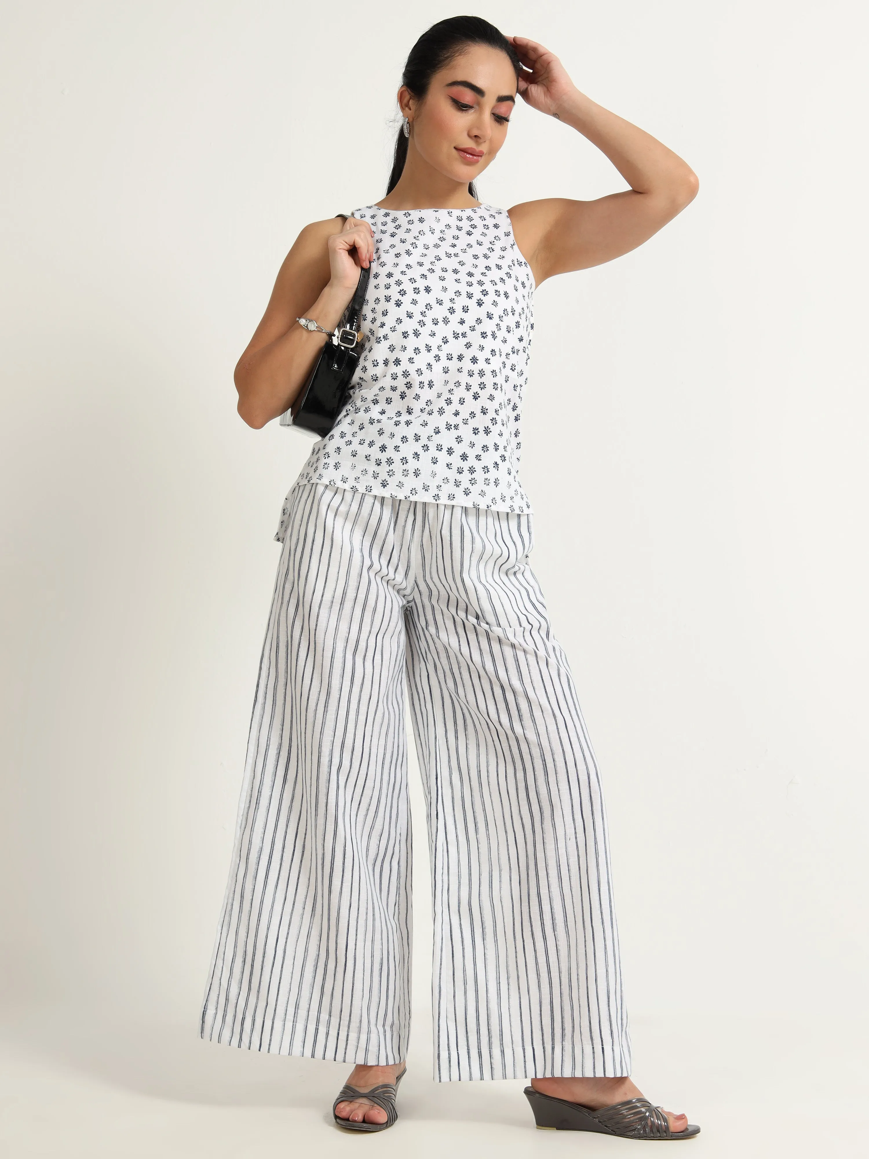 organic cotton flared trousers